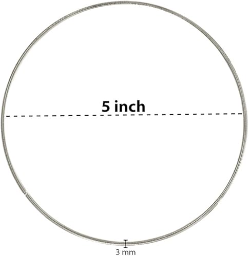 Miniatura 2 de Paquete de 5 aros de metal plateado (5 pulgadas), atrapasueños, macramé y manualidades