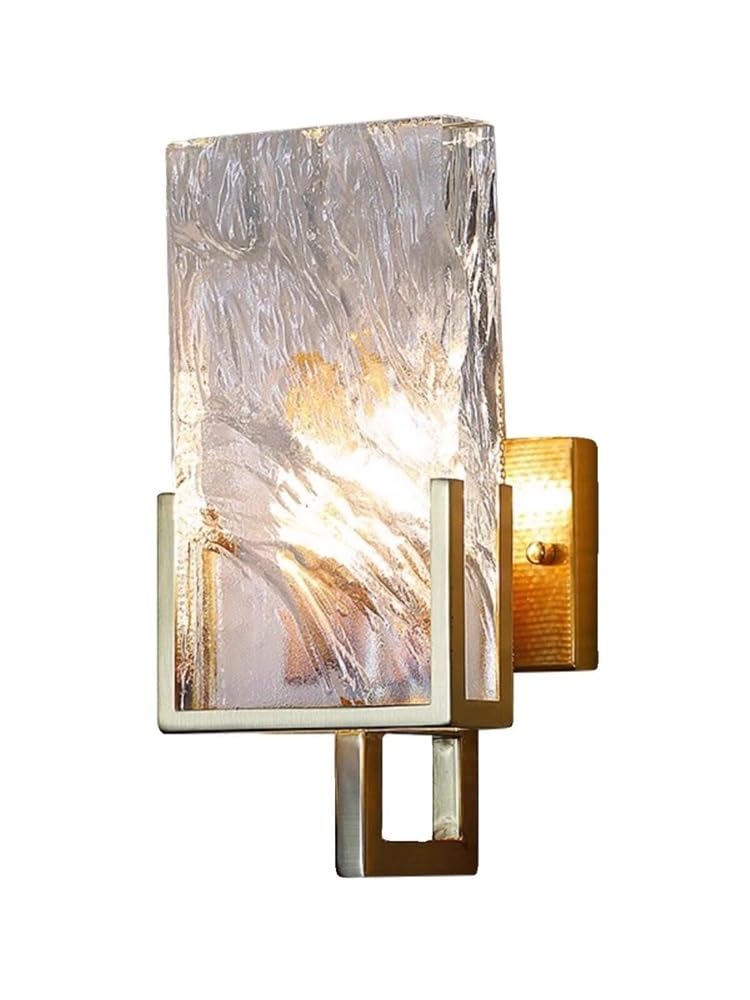 LYOUAE Modern Minimalist Crystal Wall Sconce Nordic Gold Iron Art Wall Lamp
