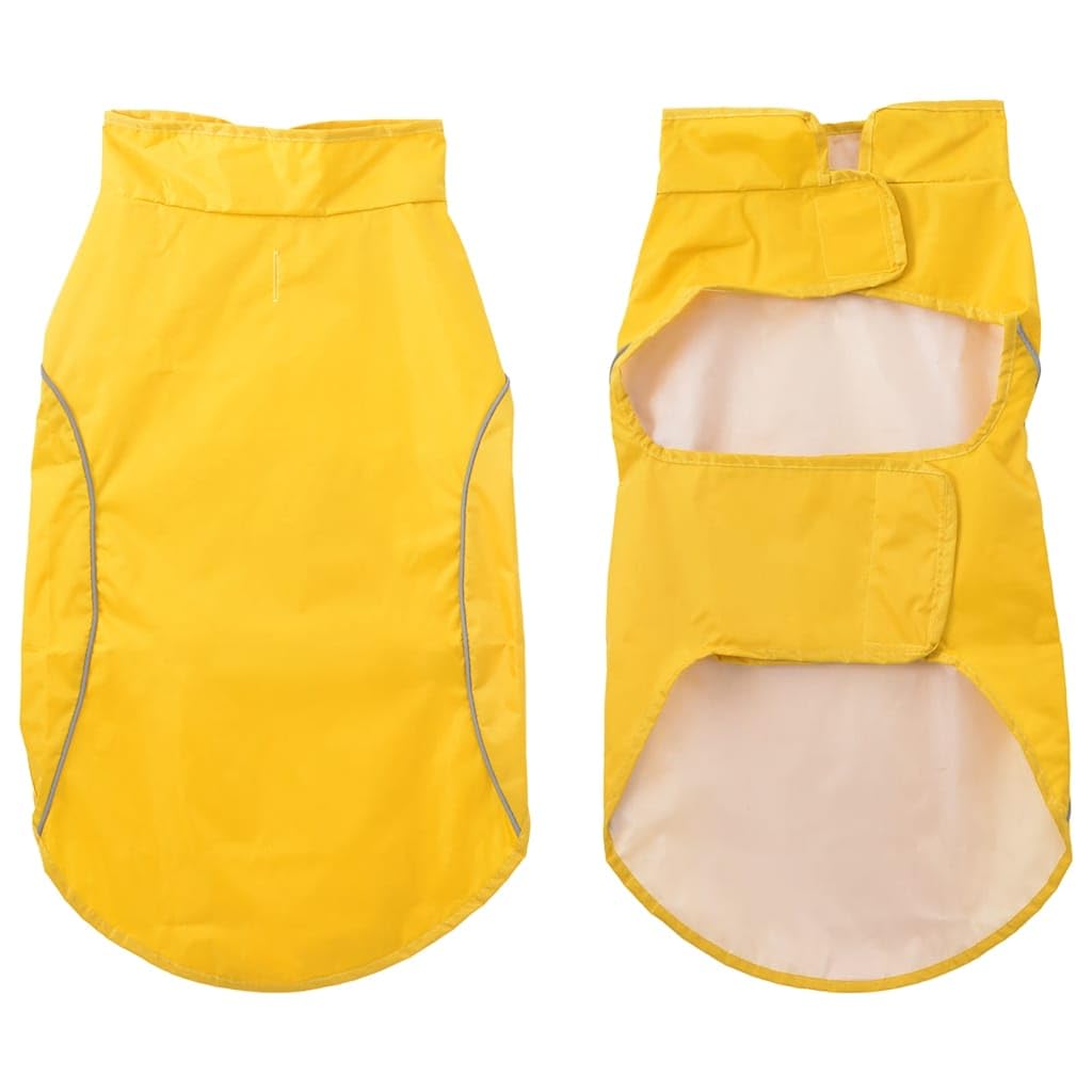 Impermeabile per cani in poliestere con strisce riflettenti, giallo, taglia L, impermeabile, antivento, traspirante, con chiusura in , per autunno, inverno, all'aperto, passeggiate, sicuro e