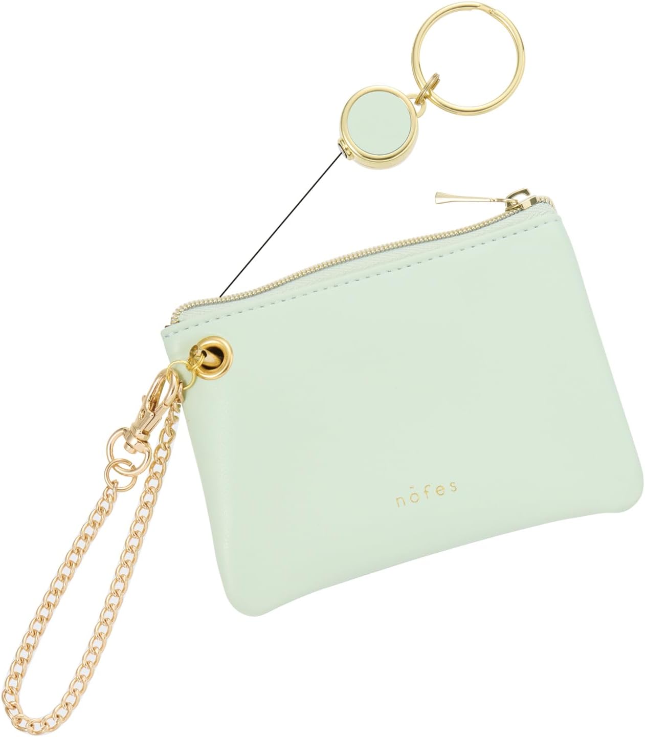 Raymay Fujii NSK1449M Pass Case Novez Key & Passport Pouch with Reel Ice Green