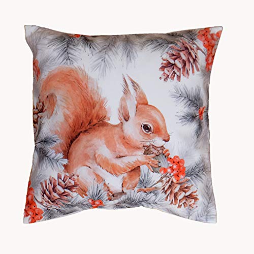TextilDepot24 - Funda de cojín (40 x 40 cm), diseño de ardilla