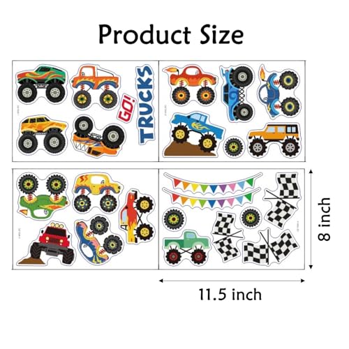 Set de 25 stickers vinilo decorativo Monster Truck miniatura 4