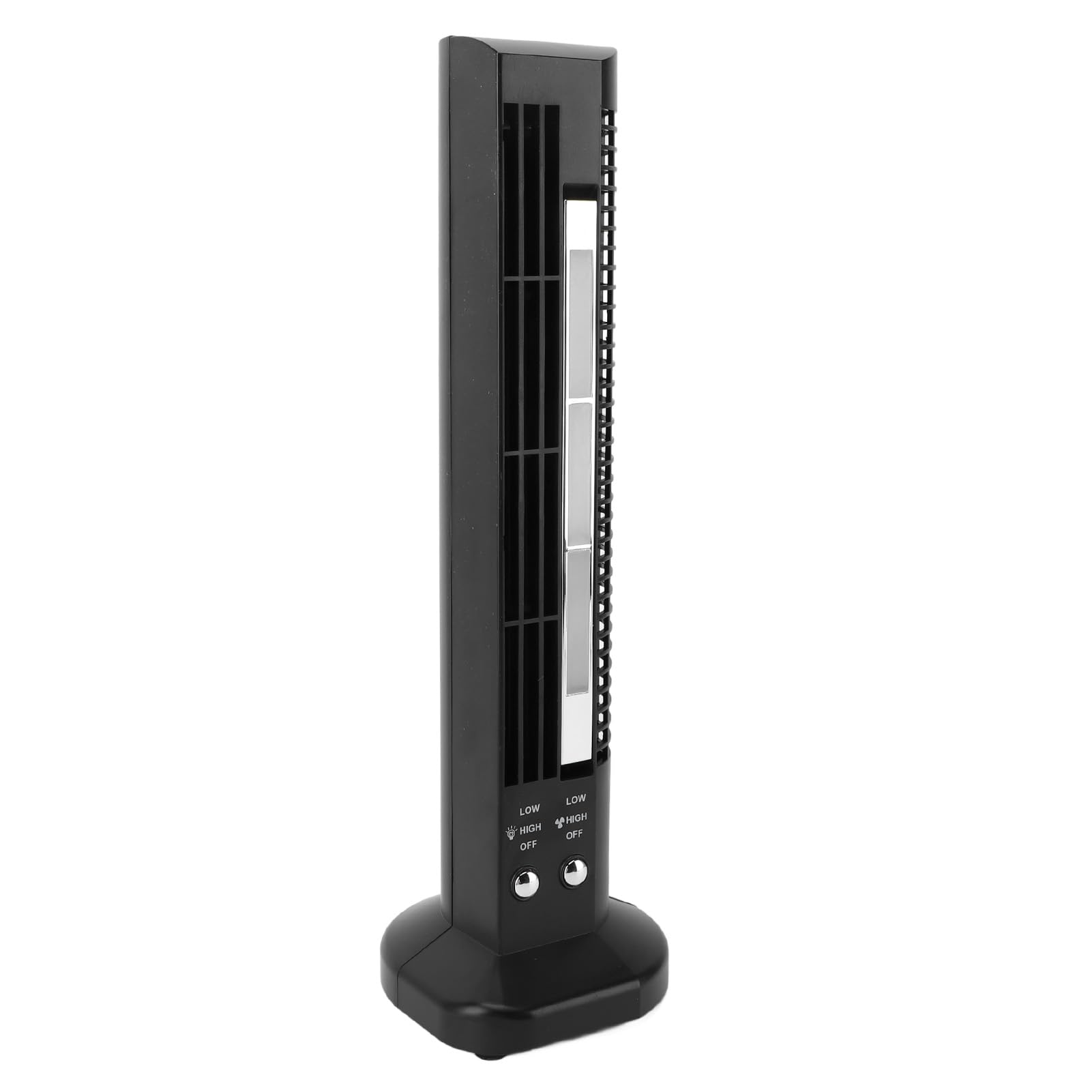 Irfora Ventilatore Senza Lama Mini Ventilatore a Torre Compatto con Luce per Uso Desktop Home Office Stile Moderno Alimentato Tramite USB (Nera)