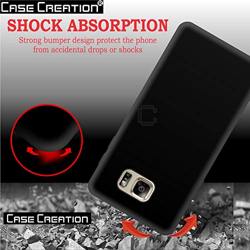 Image of Case Creation for Samsung Galaxy Note 5 Back case, Samsung Galaxy Note5 2015 Slim Flexible Smart Look case with 360 Camera All Angle Protection (Pure Black)