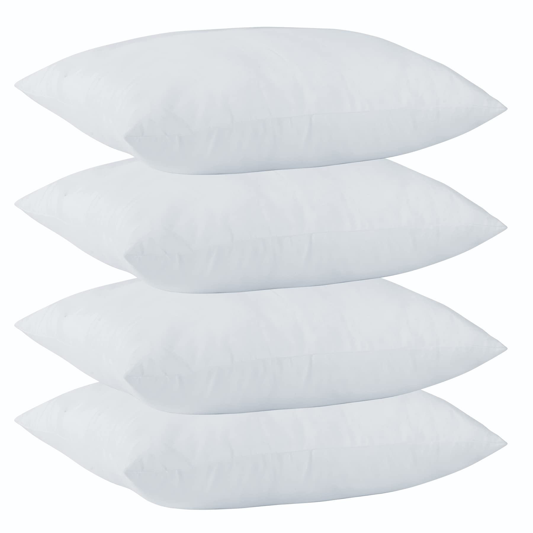 Guvar 18 x18 Pillow Inserts Set of 4 Down Alternative,Soft Pillows,Decorative Pillows for Couch,Throw Square Pillows Sofa,Sham Stuffer,Soft and Light Like Clouds(White)
