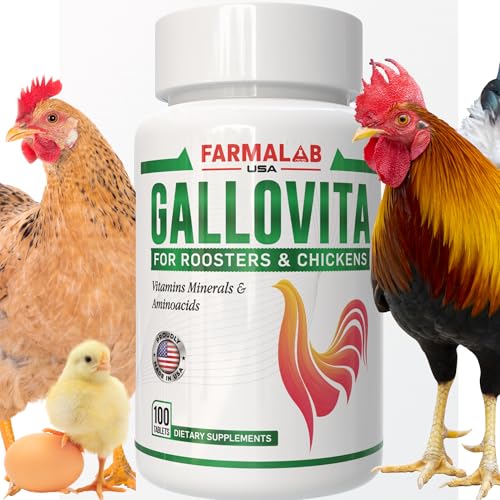 GALLOVITA para Gallos 100Tabs Vitamins Minerals Aminoacids for Rooster Hens Chickens Gamefowl Vitaminas Minerales Aminoacidos
