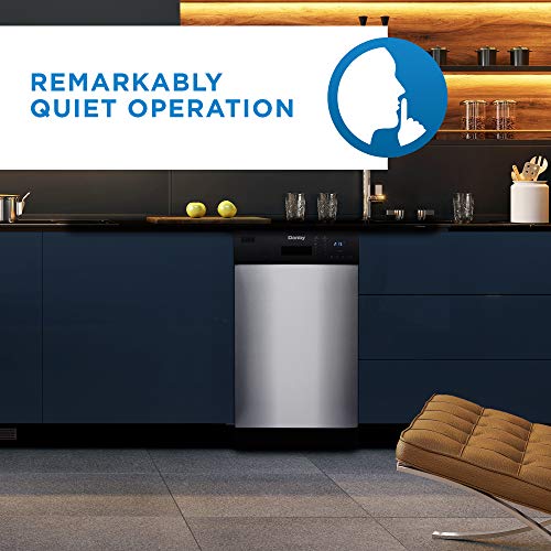 Danby 18 Inch Built In Dishwasher, 8 Place Settings, 6 Wash Cycles And 4 Temperature + Sanitize Option, Energy Star Rated With Low Water Consumption And Quiet Operation - Stainless (Ddw1804Ebss) #TOP4