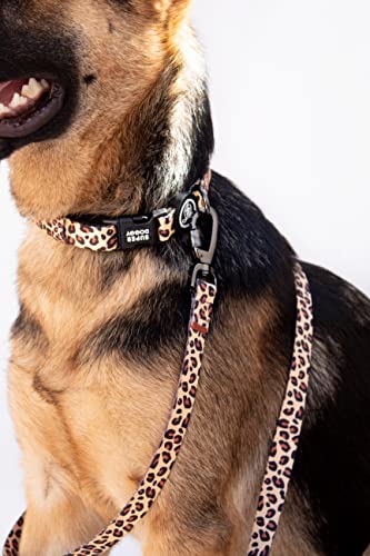 SUPER DOGGY Hundehalsband Nylon Verstellbar - für Kleine, Mittel & Große Hunde - Halsband Hund Katze Welpe - Verstellbares, Weich & Komfort - zum Wandern oder Radfahren (Leopard, (S (25-40cm))