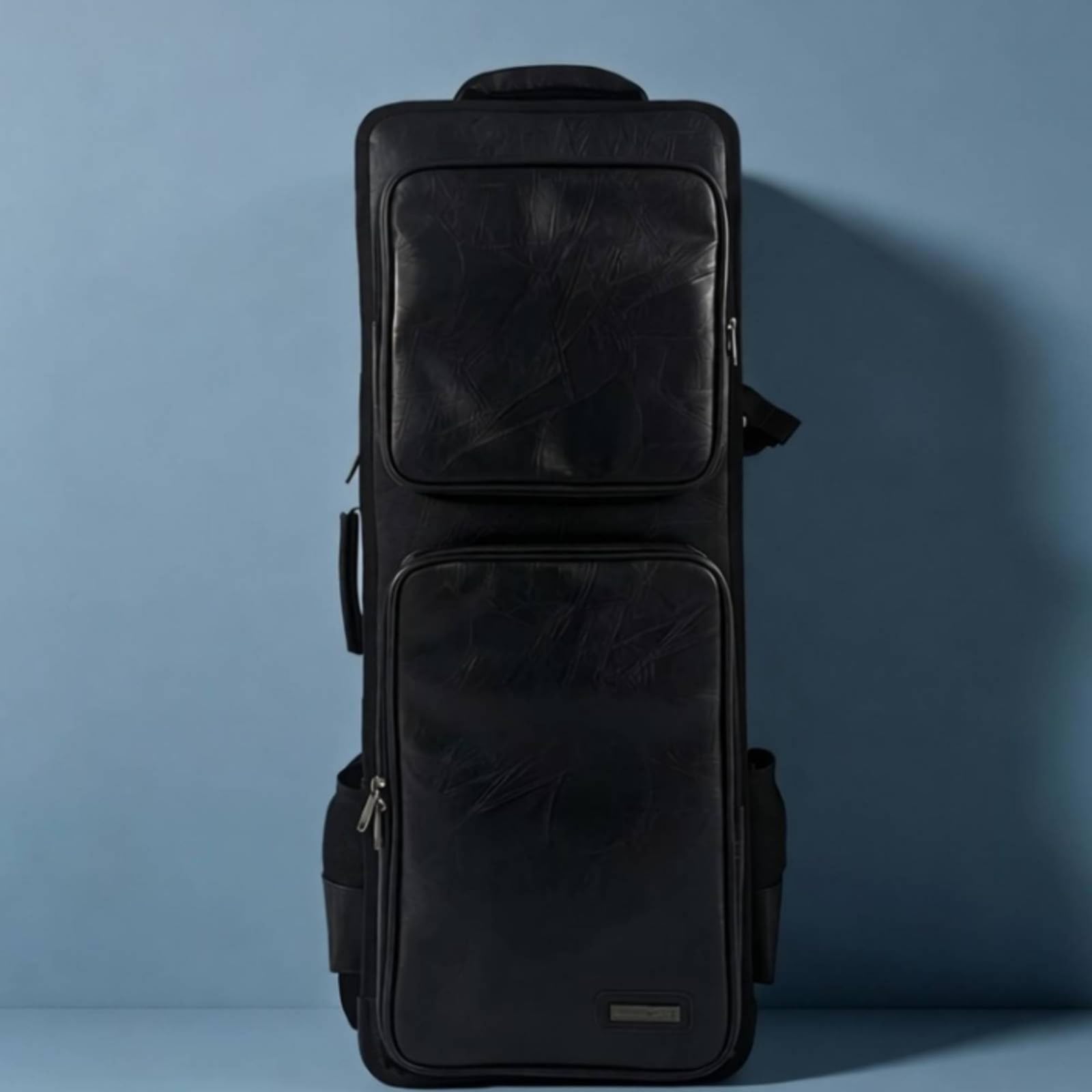 Synthetic Material Case Blasinstrument Etui Tasche Koffer Doppeltes Röhren Layout Rechteckige Schale Kunstleder, Kurz, Doppel-Trennwand, 72 Cm, Array, Schwarz
