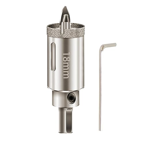 Miniatura 8 de Sierra perforadora de diamante de 1-14 pulgadas con broca piloto, sierra de agujero recubierta con punta de azulejos con broca guía en el centro