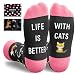 Zmart Cat Gifts for Women Men - Funny Novelty Cat Socks Crazy Silly Fun Socks for Women Men Teens