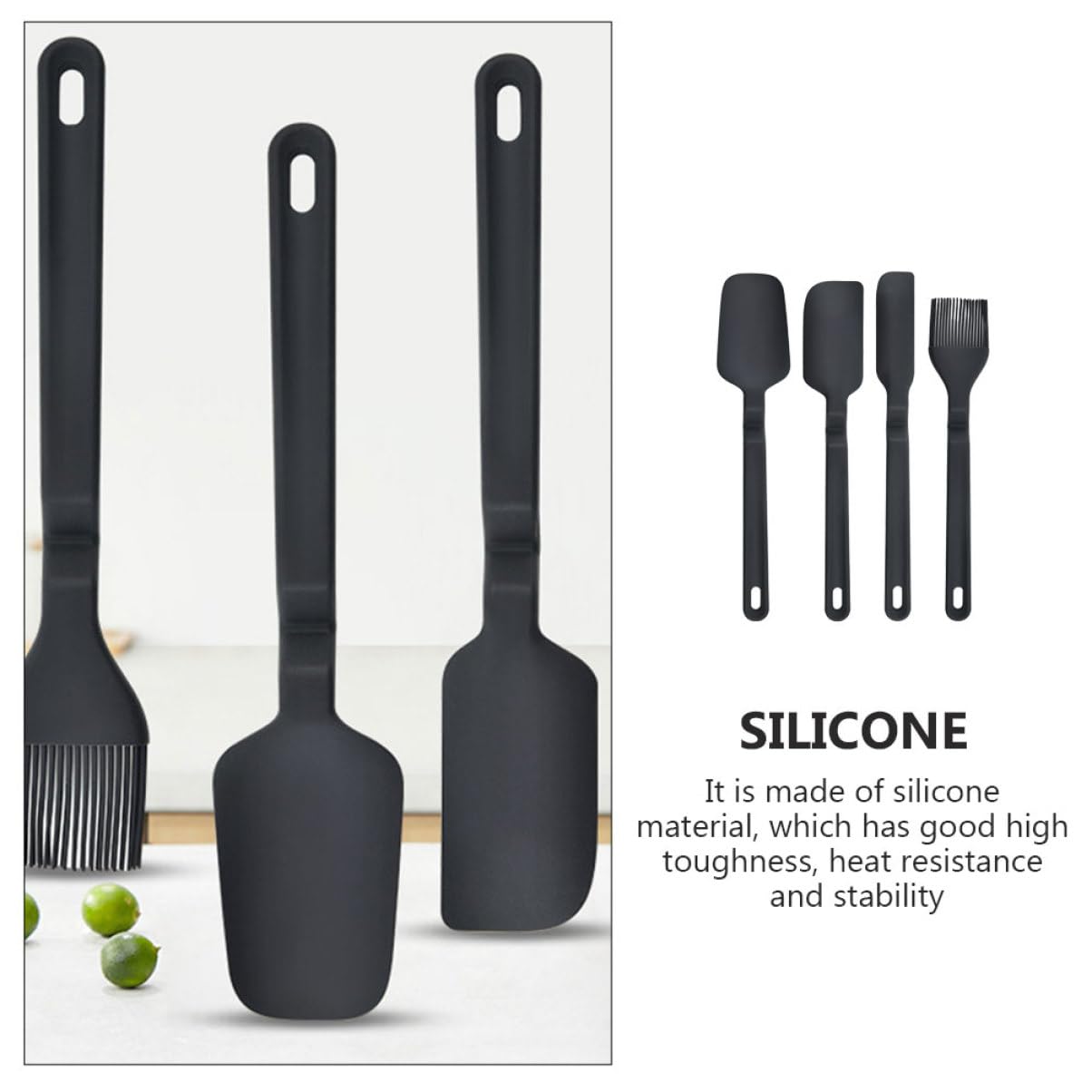 1 Satz Küchen Backwerkzeug Set Teiliges Silikon Spatel und Öl Pinsel Set für Backen Hitzebeständig Ergonomischer Griff Einfach zu Reinigen zum Dekorieren von Kuchen und Desserts