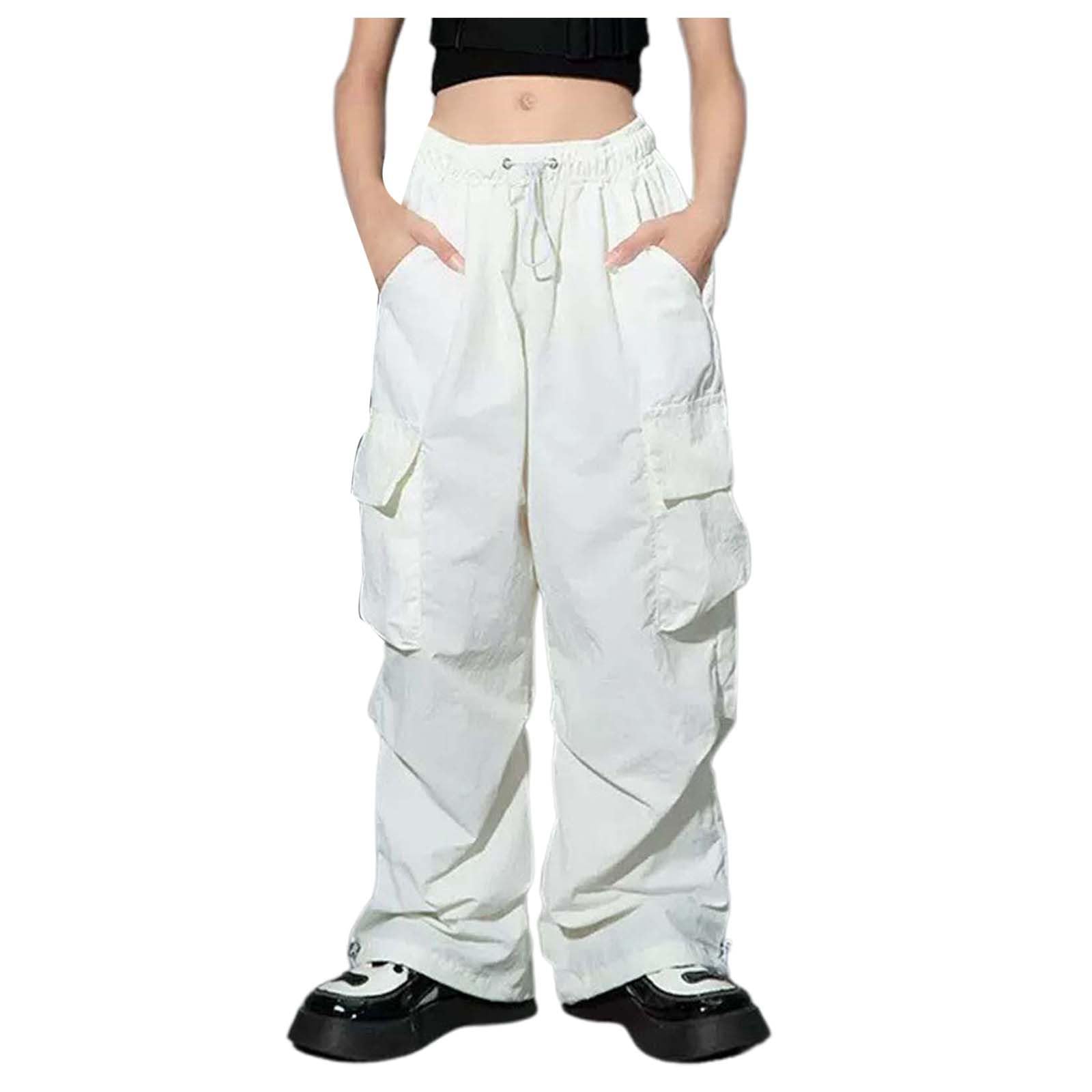 Generico Pantaloni Hip Hop per Ragazze, Pantaloni Cargo Elasticizzati per Bambini Jogger per Streetwear e Danza Morbido