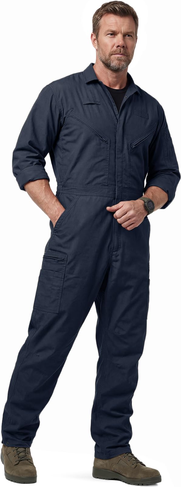 Men's Tactical Ripstop Zip-Front Coverall, Lightweight Durable Utility Work Jumpsuit for…