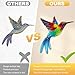 ULENDIS 4 Pack Metal Hummingbird Wall Art Decor, 3D Colorful Birds Outdoor Wall Art Patio Fence Decorations, Wall Hanging Decor for Garden Living Room Balcony(B)