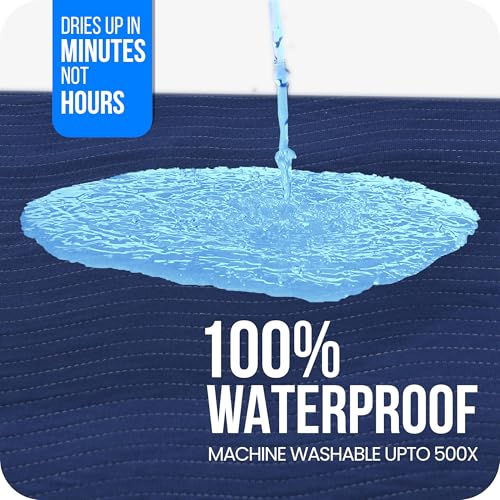 Image of 4 Pack Washable Pee Pads for Dogs 34 inch x 52 inch, Waterproof Dog Training Pads | Reusable Dog Training Pads for Sofa, Incontinence Bed Pads for Adults, Elderly and Kids (Navy,Green) by Utopia Bedding