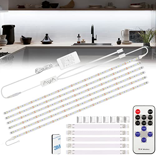 Ruban LED Blanc Froid 3m, Enteenly Bande LED 12V Cuisine avec Télécommande et Prise, Kit D'éclairage à Intensité Variable sous Armoire pour Meubles, Escalier, Placard, Cuisine, étagère, 180 LEDs 6500k