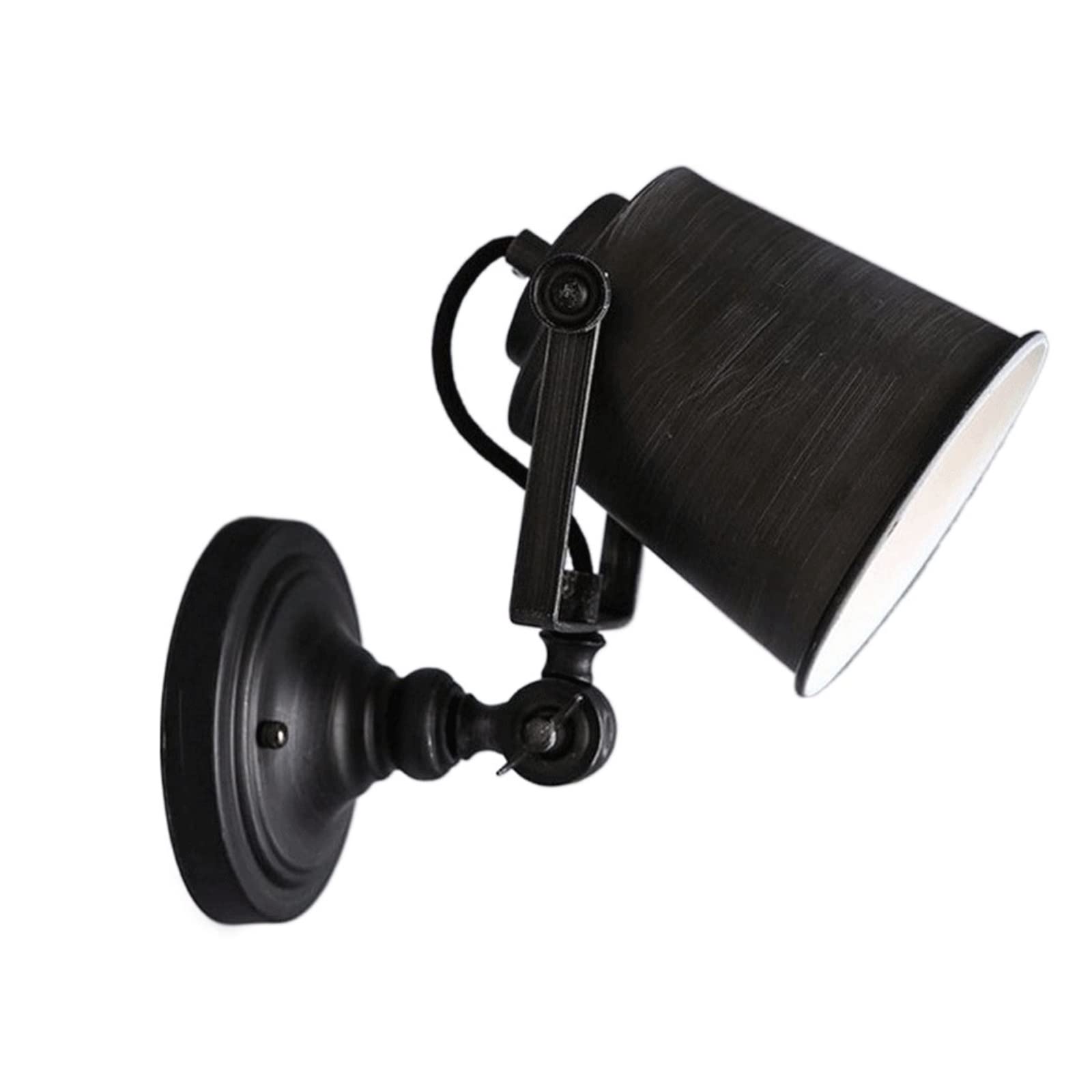 OZBMA Wall Mounted Light E27 Single Head Black Vintage Lantern Sconce American Retro Industrial Metal Iron Lights Living Room Aisle Study Bedsides Home Villa Lighting Lamps Reading Ligh