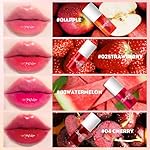 Lip Tint Korean Stain Set, 4 Colors Tinta Para Labios Waterproof Long Lasting Plumping Lip & Cheek Tint Moisturizing Non-sticky Easy Apply Mini Water Lipstick(Apple& Strawberry& Watermelon& Cherry) - Image 3