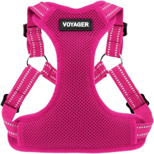 Image of Best Pet Supplies Voyager Adjustable Step-in Flex Breathable Mesh Dog Harness for Small Medium Large Dogs (Fuchsia), L