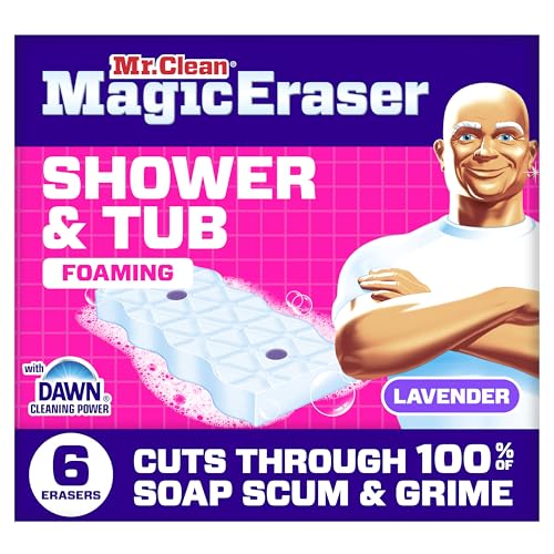Mr. Clean Magic Eraser Sponge, Bathroom, Shower, Tub Cleaner, Soap Scum Remover, Bathroom Cleaning...