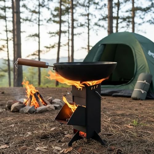 Poêle de Camping en Acier Économe en Carburant Jorzer Équipement Pliable