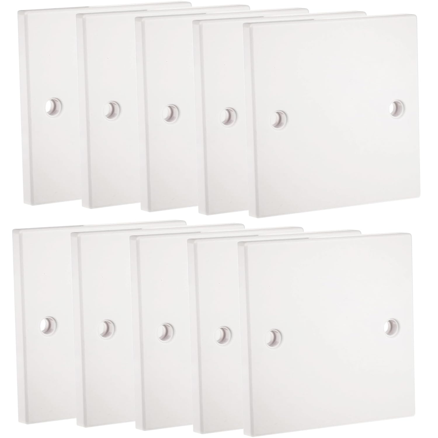 rhinocables Single Wall Blanking Plate - White Electrical Cover for Unused Plug Sockets & Switch Back Boxes