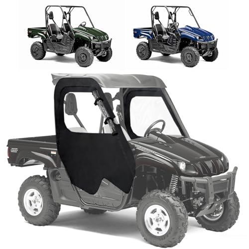 YONQIFON Soft Rhino Cab Enclosure Side Doors Upgrade Heavy Duty compatible with Yamaha Rhino 450 660 700,Left & Right Soft Doors with Zipper-open Window Water-Resistant All Weather Protection