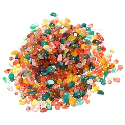Gumolutin 2LB Mix Color Aquarium Gravel Vase Filler 0.2"-0.39" Water Beads for Vases Natural Fish Tank Gravel Glass Beads for Vases Cover