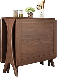 AWCPP Tavolo da pranzo in legno massello , Combinazione di tavolo da pranzo pieghevole nordico Mobili creativi Scrivania per computer per piccoli spazi,Colore Noce