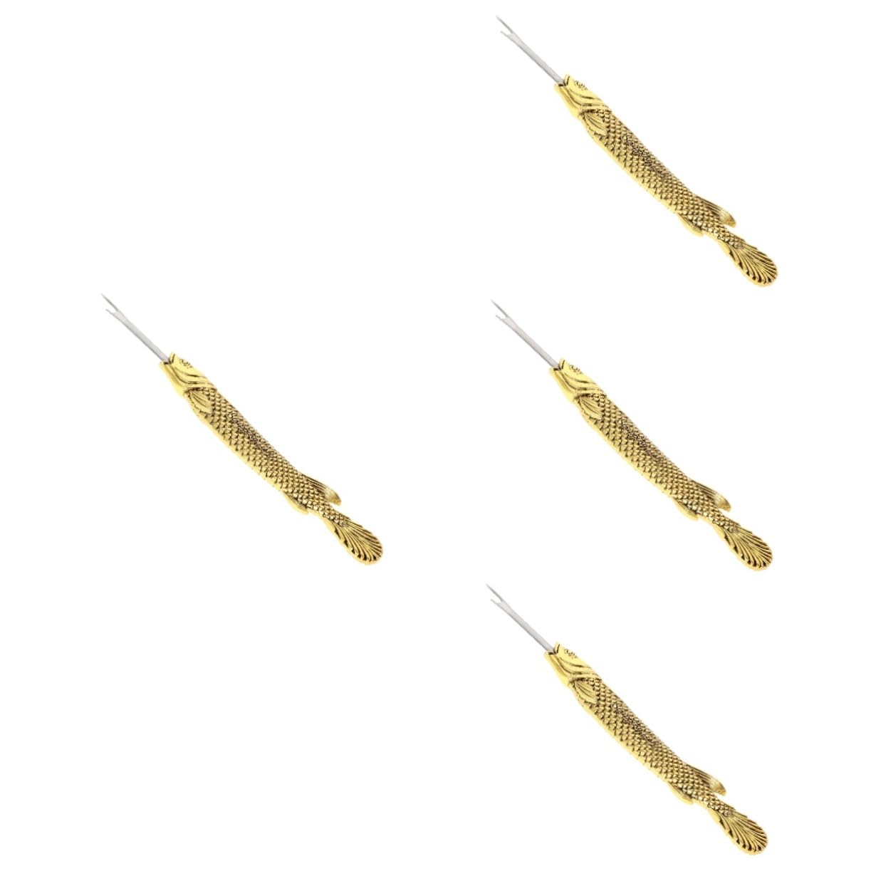 jojofuny 4 Piezas Desgarrador de costuras destripadores herramienta para quitar hilos puntadas descoser de coser y extractor de agujas desgarradores de costura Metal Golden
