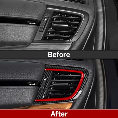Image of Car Air Vent Outlet Cover Decals for Honda CR-V 2017 2018 2019 2020 2021 2022 Accessories CRV ABS Carbon Fiber Stickers
