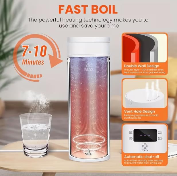 Hervidor eléctrico portátil HomeBeyond 1.1lb blanco miniatura 4