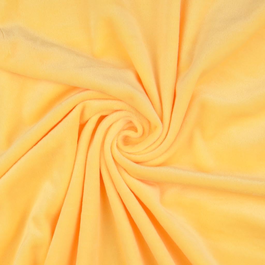 Squish Cuddle Fleece Velour Fabric Material Soft Yellow 1MTR