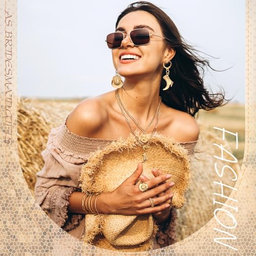 Image of Ecally Bohemian Western Jewelry Turquoise Set Women Country Pendant Long Choker Layered Bracelets Earrings Ring for Women