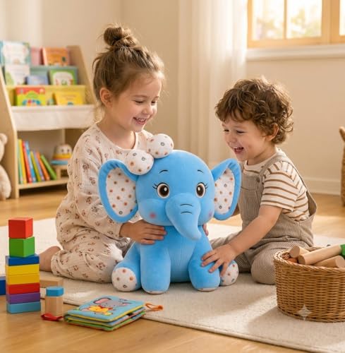 Image of Liquortees Elephant Soft Toys for Baby Girl, Teddy Bear Gift, Plushies Stuffed Toys, for Girls, Stuffed Toys, Teddy Bear Gift - 30 cm