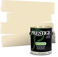Vista 185 de PRESTIGE Pinturas de pintura exterior e imprimación en uno, 1 galón, plano, combinación comparable de Benjamin Moore* Manzanilla*