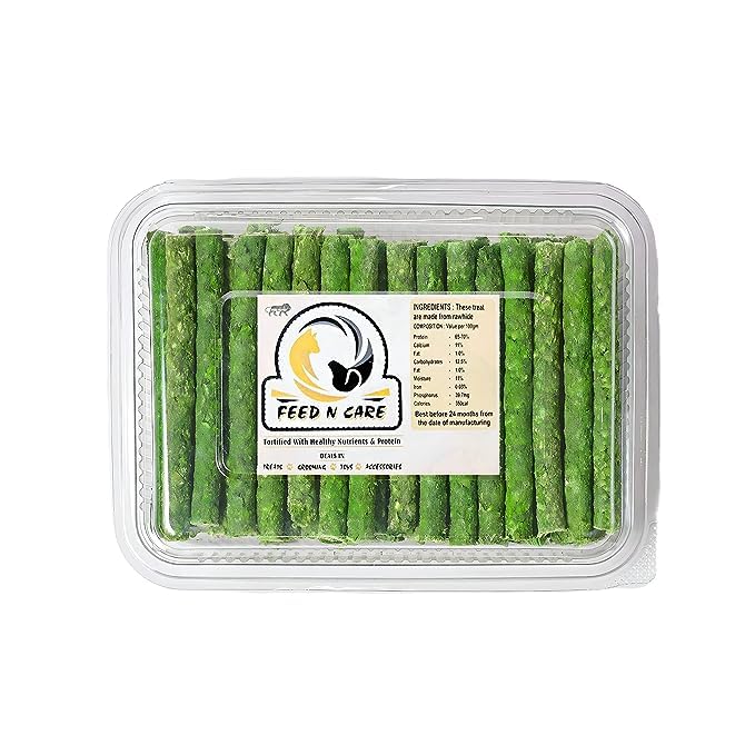 FEED N CARE Rawhide Vegetable Flavored Nutritious Munchy Used for Treating Training Long-Lasting Chew Sticks Snack Treat Pack of 1 KG
