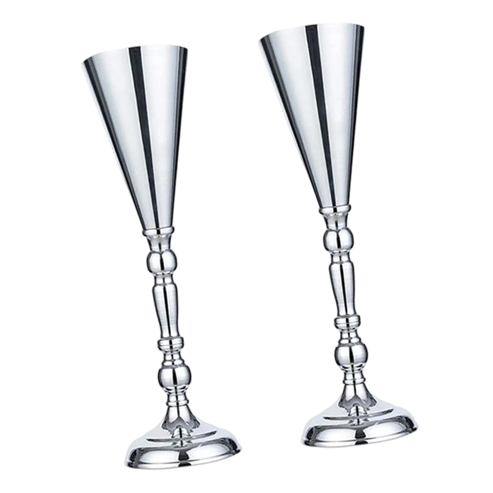 1Pair Metal Decorative Vases Trumpets Vases Wedding Centrepieces for Florals Arrangements and Artistics Home Accent Metal Flower