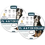 2 Pack Adjustable Collars for Dog, Prevention for 16 Months, Waterproof, 63.5cm for Small, Medium and Large Dogs, Over 7 Weeks Old Use