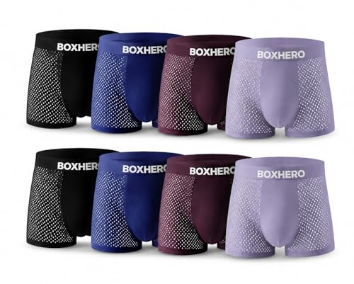 Boxhero [2026 Upgrade Breathable Mens Underwear - Bamboo Boxer Briefs, Built-in with 3D Pouch...