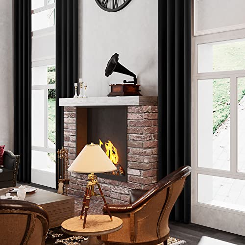 Maiher Blackout Extra Long Curtain, Thermal Insulated Solid Color Window Panel, 20Ft Length 2 Story Drapes For Theater, Great Living Room, Black, 50W X 240L Inch (1 Panel) #TOP1