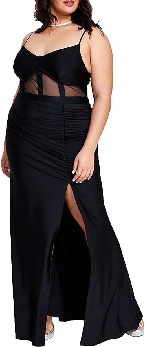 Emerald Sundae Womens Mesh Midriff Corset Dress