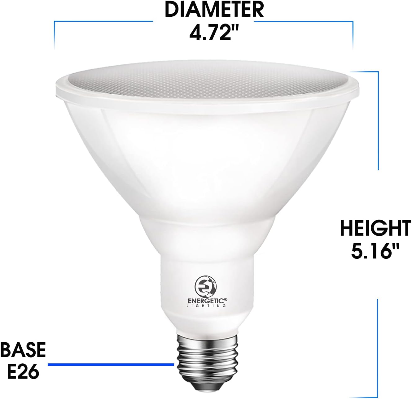 Energetic Outdoor Par38 Led Flood Light,11W=90W,900lm,3000K Warm White,E26 Base,Non-Dimmable, Waterproof Spot Bulb,UL Listed (6 Pack)