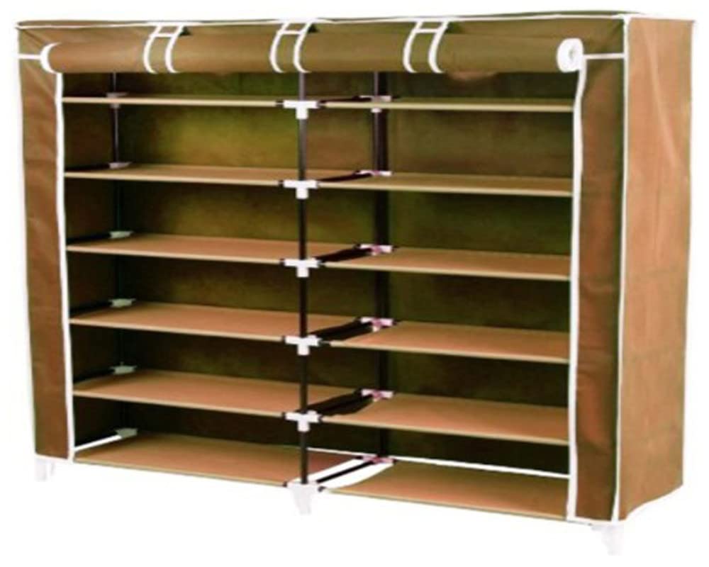 Saimaa 6 Layers Shoe Rack with Dustproof Zip Cover, Multiuse Wide Space Storage Rack Made by Non Woven Fabric for Footwear, Toys, Clothes(Mullticolor)