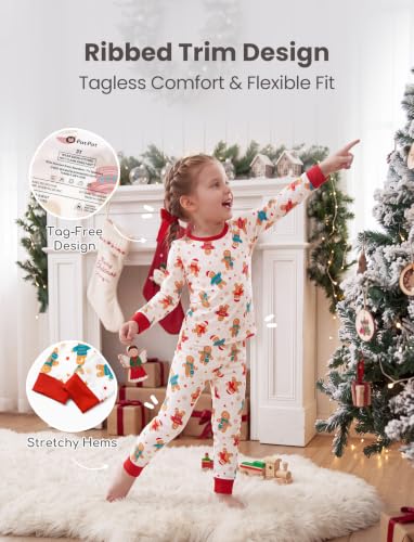 Image of PATPAT Bamboo Viscose Pajama Sets for Toddler Boys & Girls Baby Kids, Ultra-soft Snug fit Pjs Sleepers for Birthday Holiday