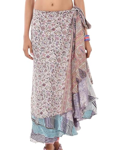 Indian Vintage Women's Long Silk Wrap Skirts, Silk Skirts2