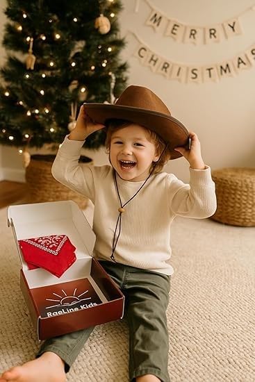 Toddler Cowboy Hat and Red Bandana Set – Kids Cowboy Costume for Boys, Girls, Baby – My First Rodeo Decorations Boy – Cowgirl Accessories – Western Dress Up Parties, Halloween, Birthday Gifts Ages 2-6 - Image 7