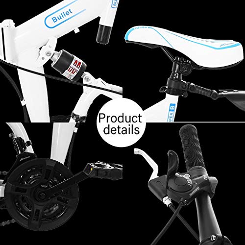 image for Gottifusion Adults Folding Mountain Bike,26 Inch Mountain Bike with 21