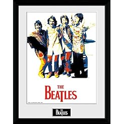 1art1 The Beatles Poster Psychedelic Affiche Encadrée Pour Fans Et Passionnés| Images Murales | Dans Un Cadre Photo… - Les Beatles, Paul McCartney, John Lennon, RIngo Starr, George Harrison